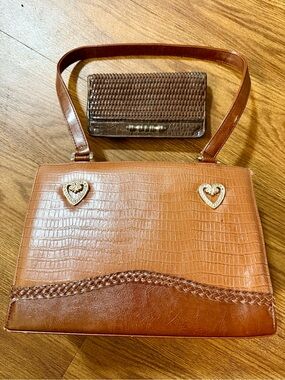 Brighton Brown Leather Purse & Matching Wallet Set